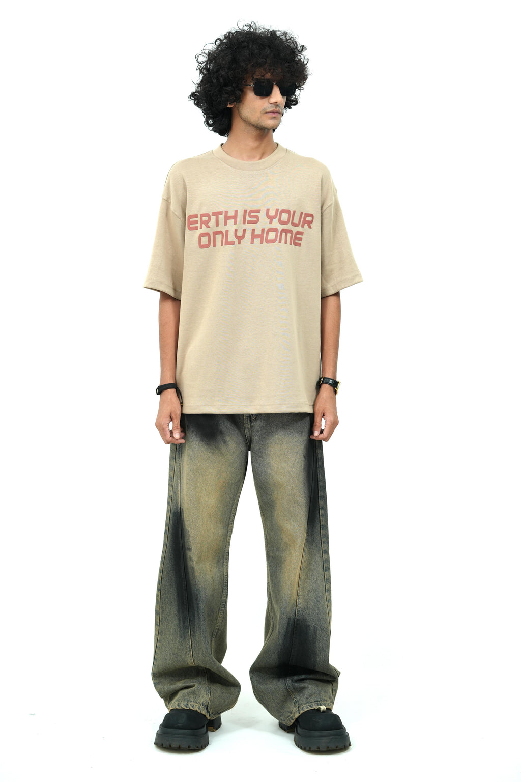 Earthbound Sand Beige Oversized T-shirt