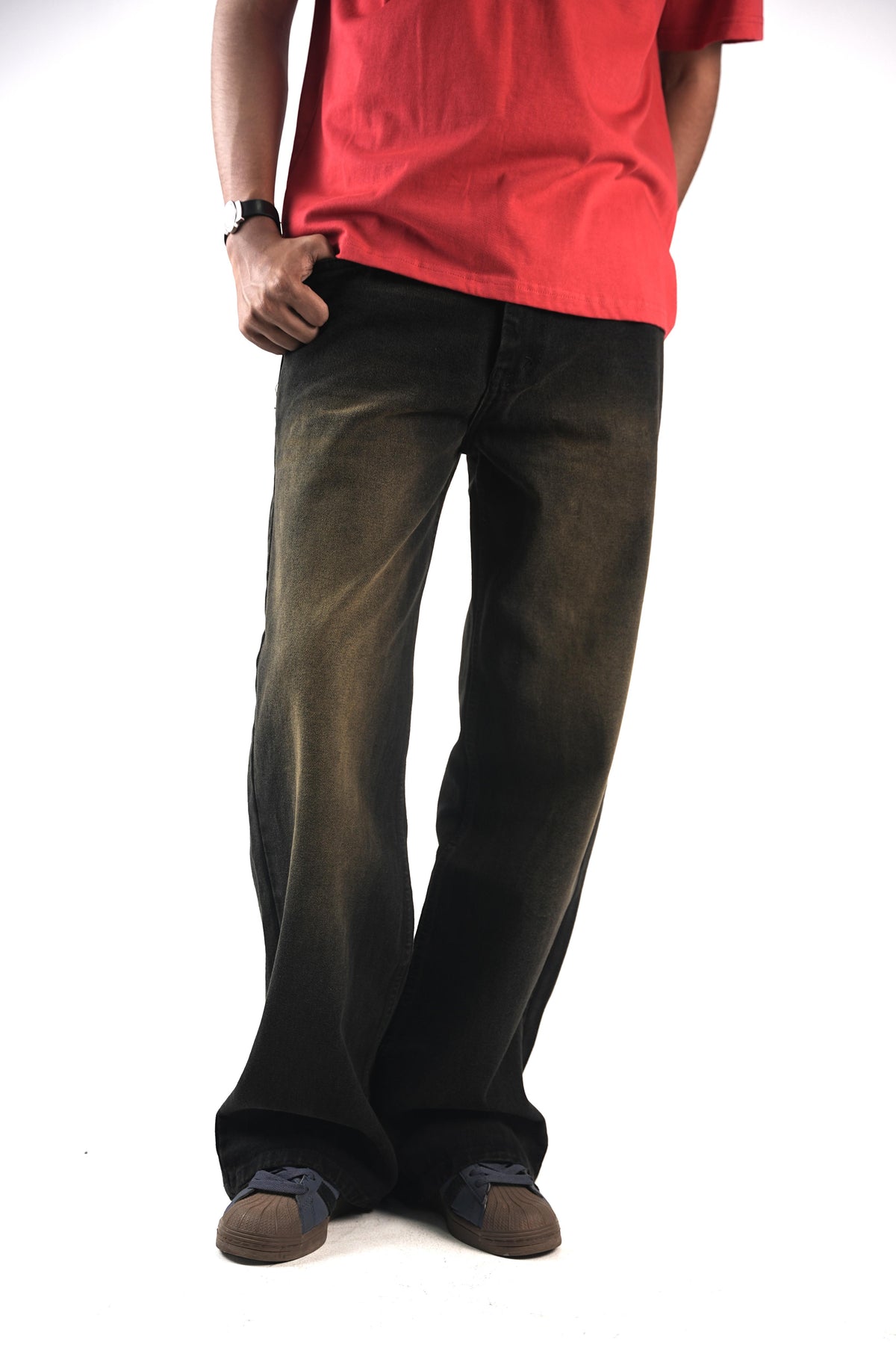 Earth Fade Black Wide-Leg Jeans