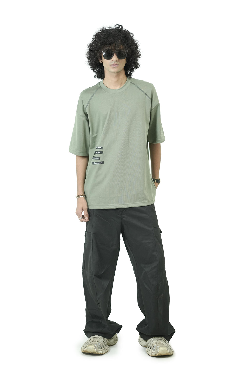 Palm Shadow Gray Oversized Tee