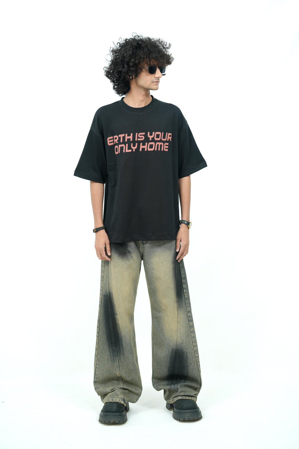 Earthbound Jet Black Oversized T-shirt