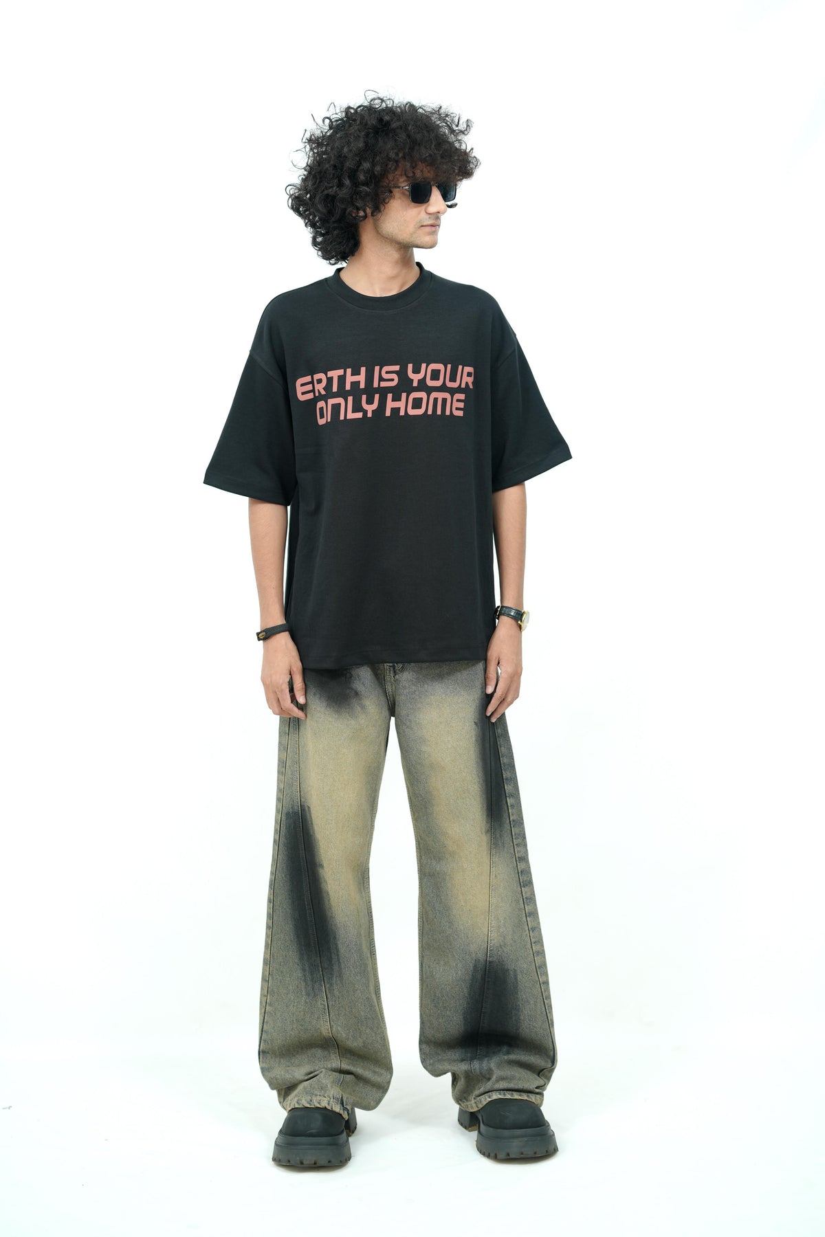 Earthbound Jet Black Oversized T-shirt