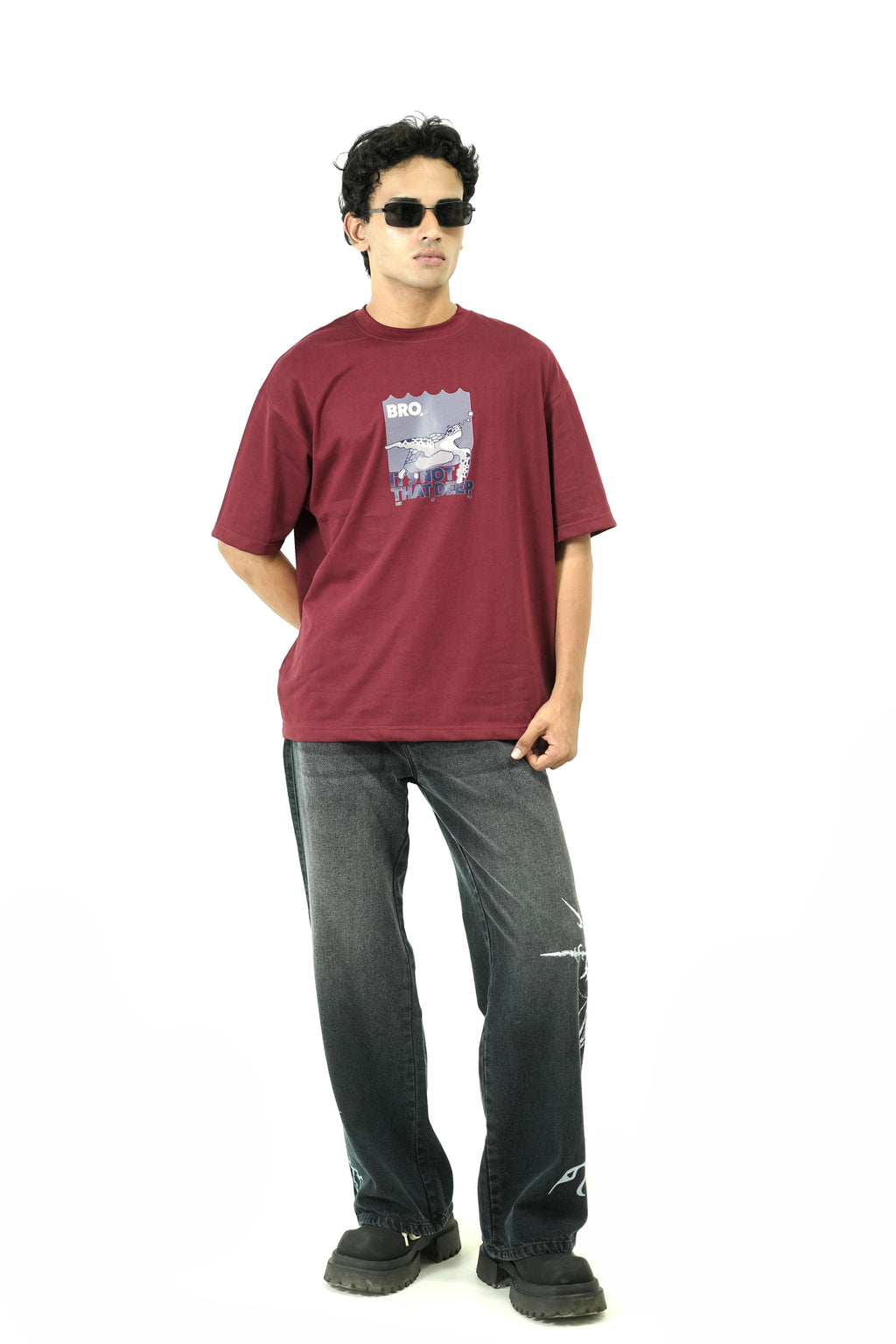 Ocean Turtles Maroon Tee