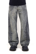 Stone Ash Panel Baggy Jeans