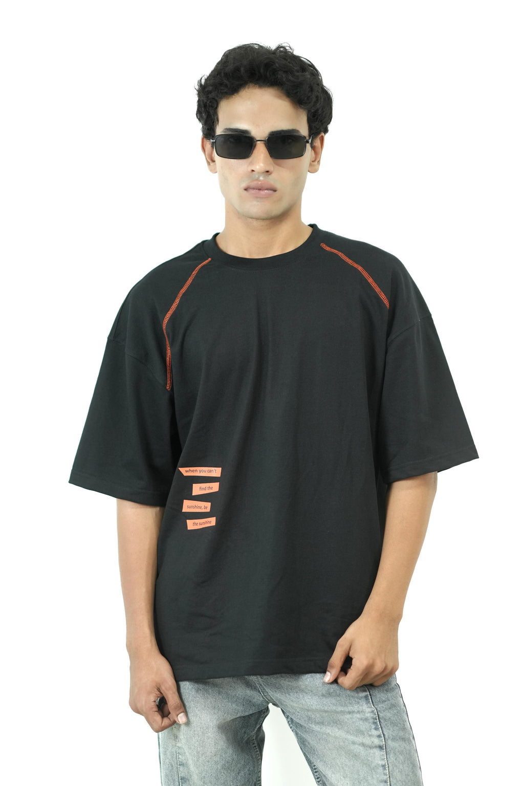 Palm Shadow Black Oversized Tee