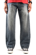 Vintage Ash Grey Straight Fit Jeans – Premium Washed Denim