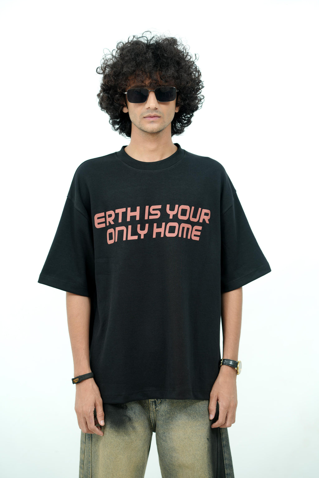 Earthbound Jet Black Oversized T-shirt