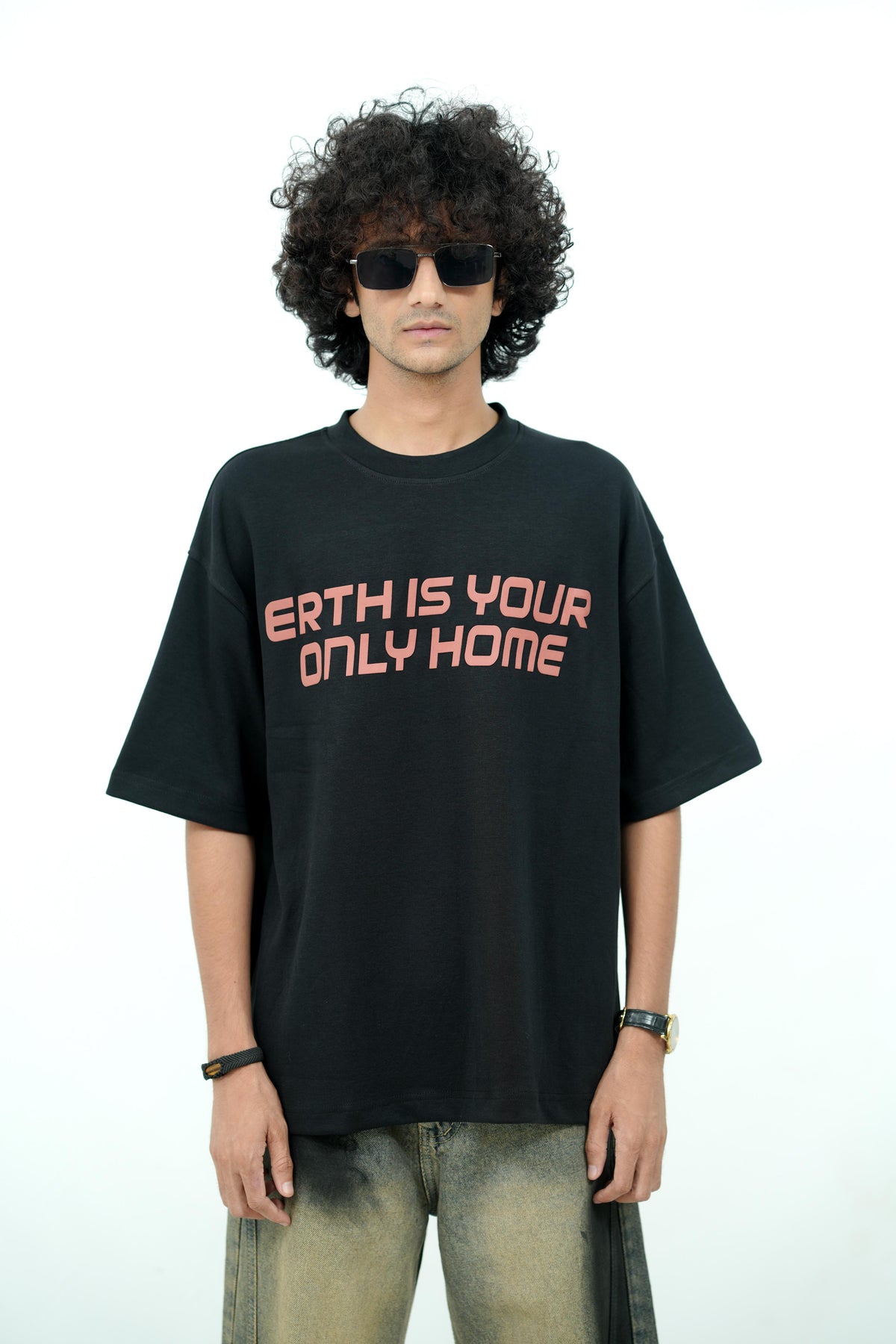 Earthbound Jet Black Oversized T-shirt