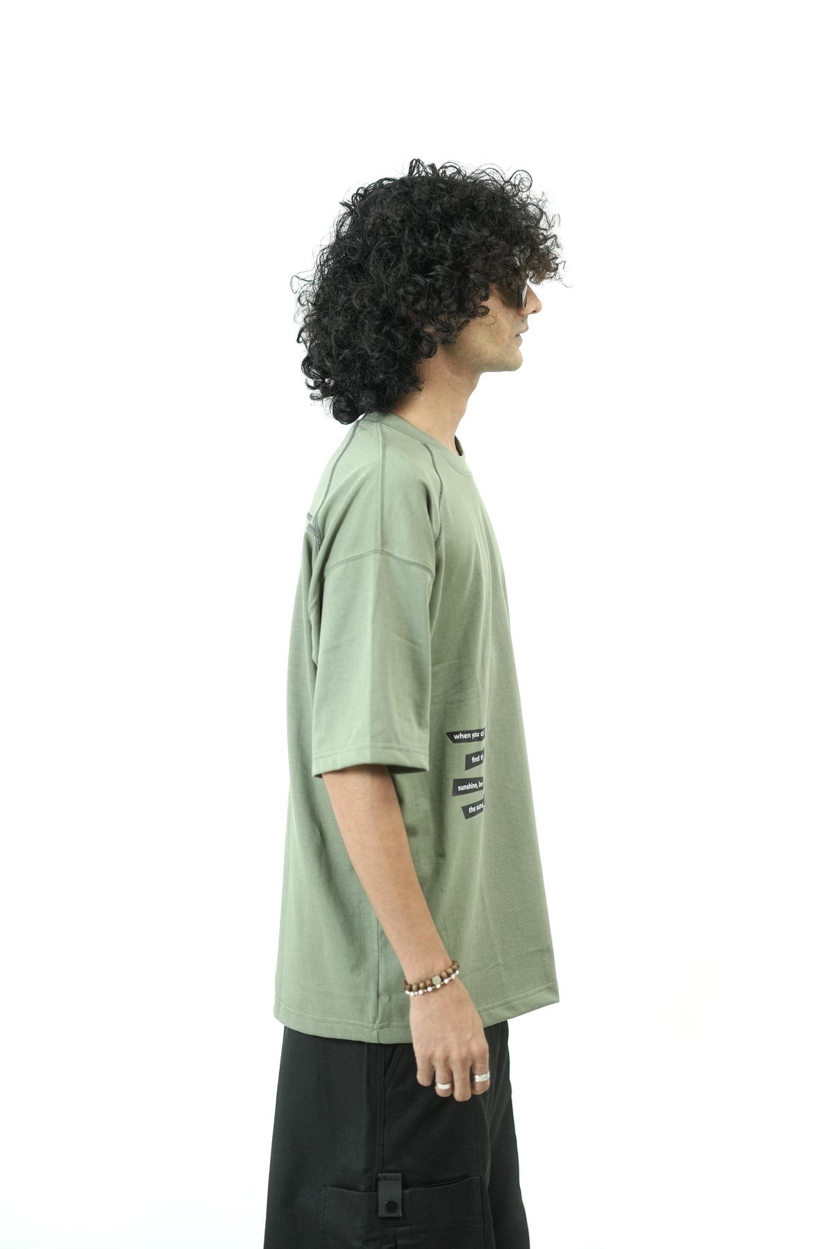 Palm Shadow Gray Oversized Tee