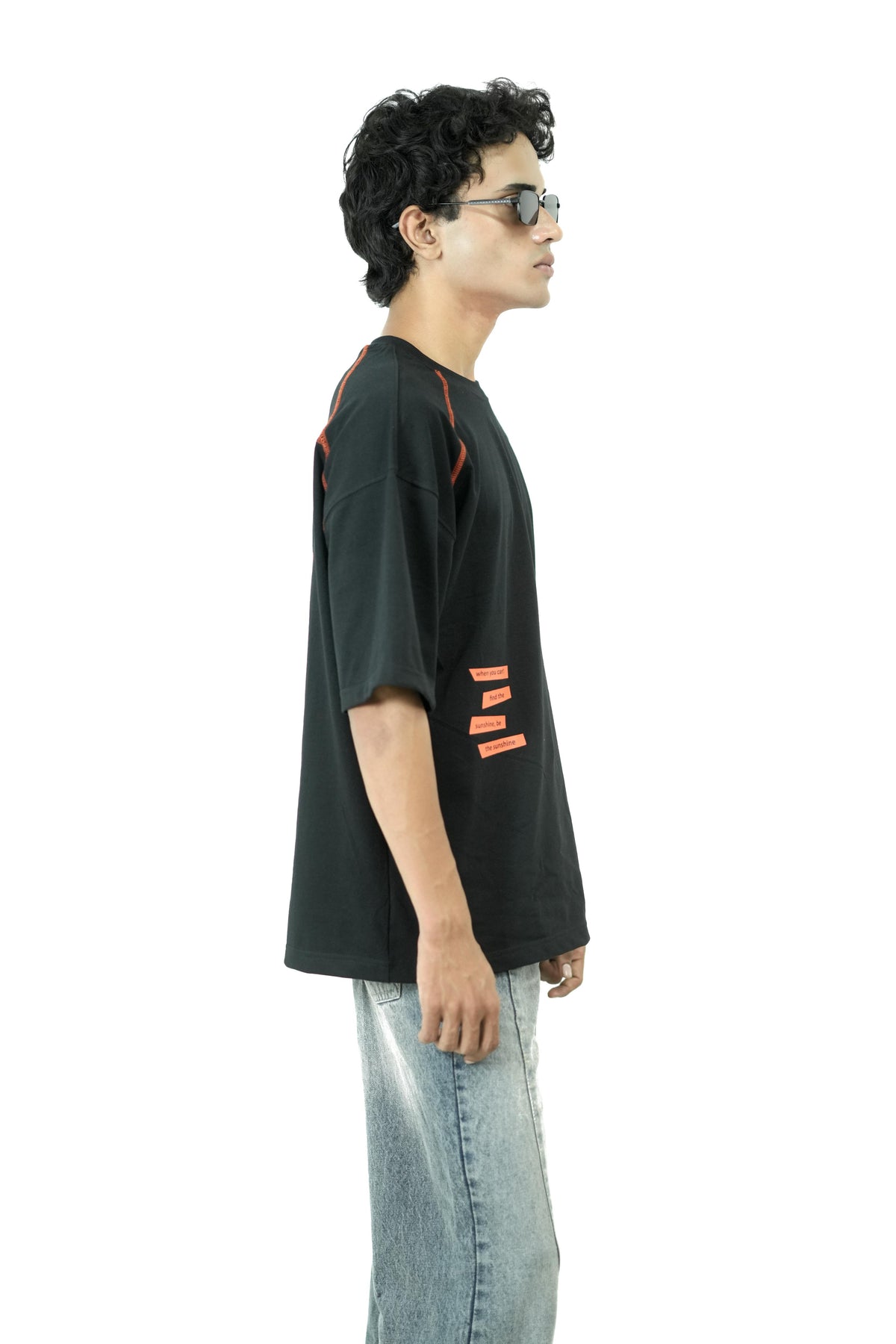 Palm Shadow Black Oversized Tee