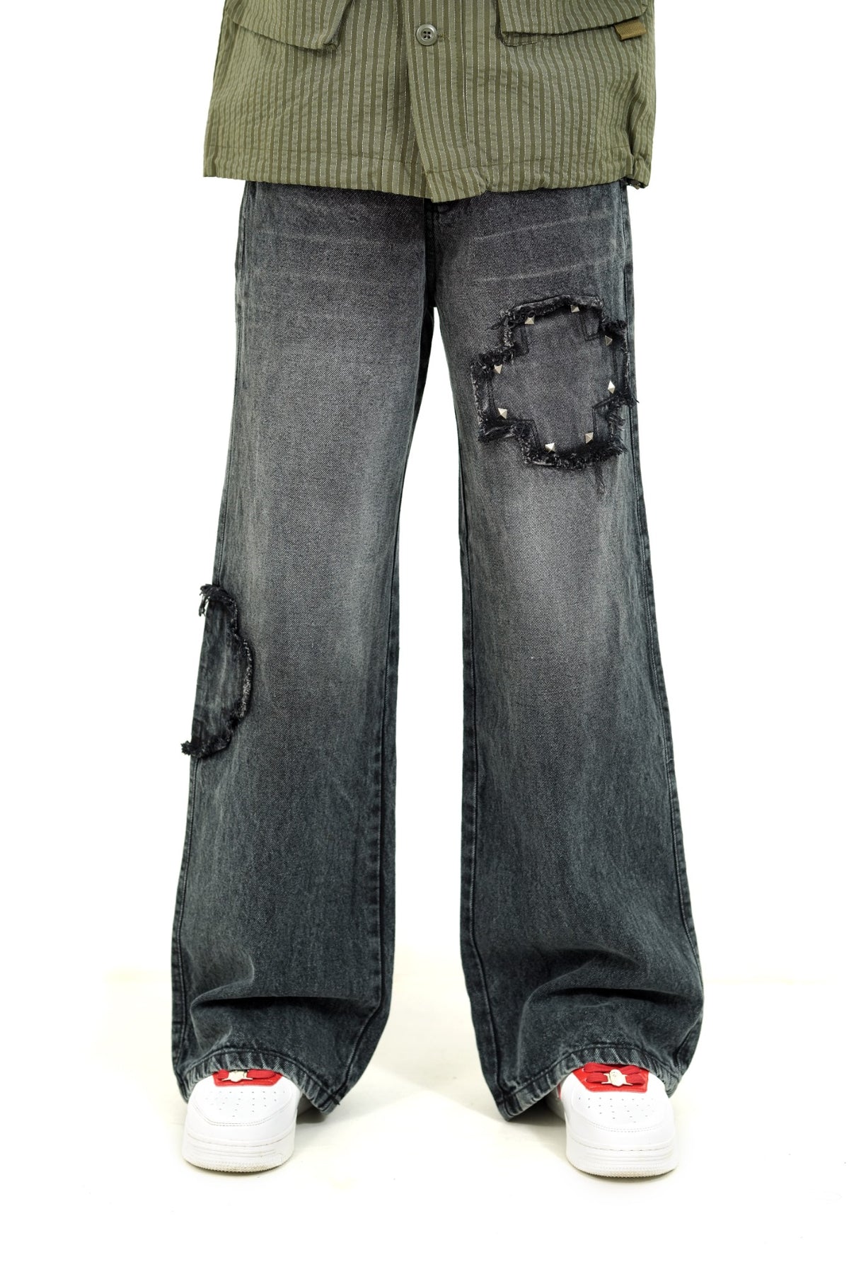 Rivet Rift Charcoal Baggy Jeans