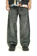 Charcoal Drift Wide-Leg Jeans
