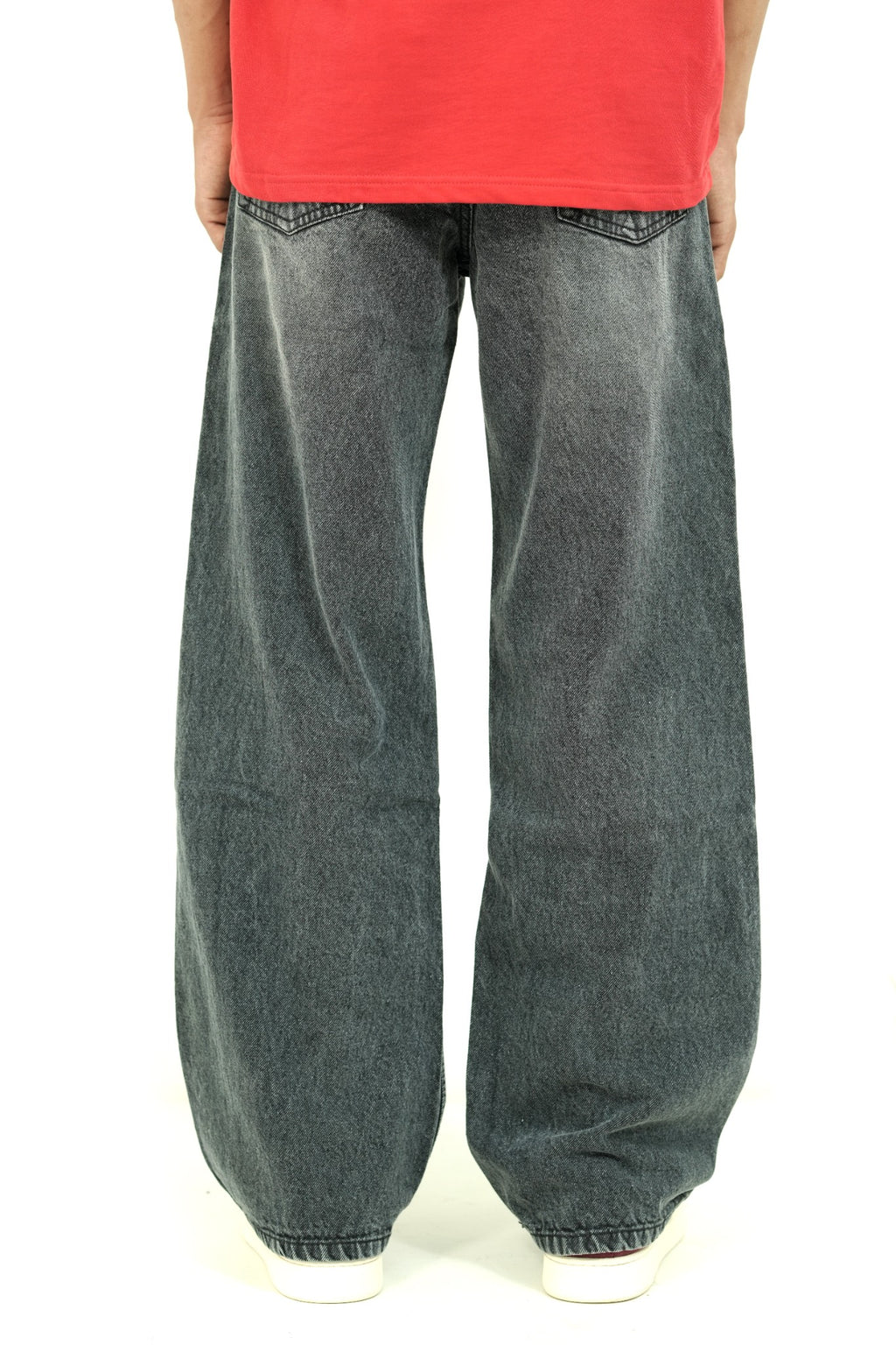 Brushed Charcoal Grey Baggy Jeans