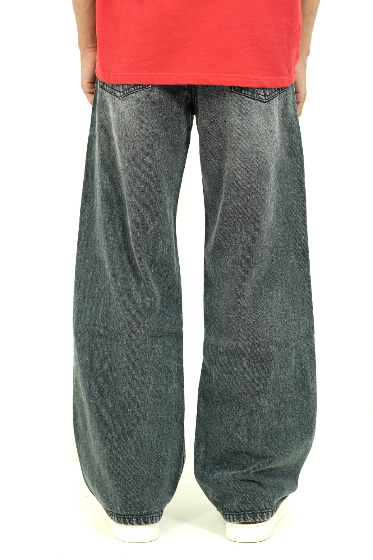 Brushed Charcoal Grey Baggy Jeans