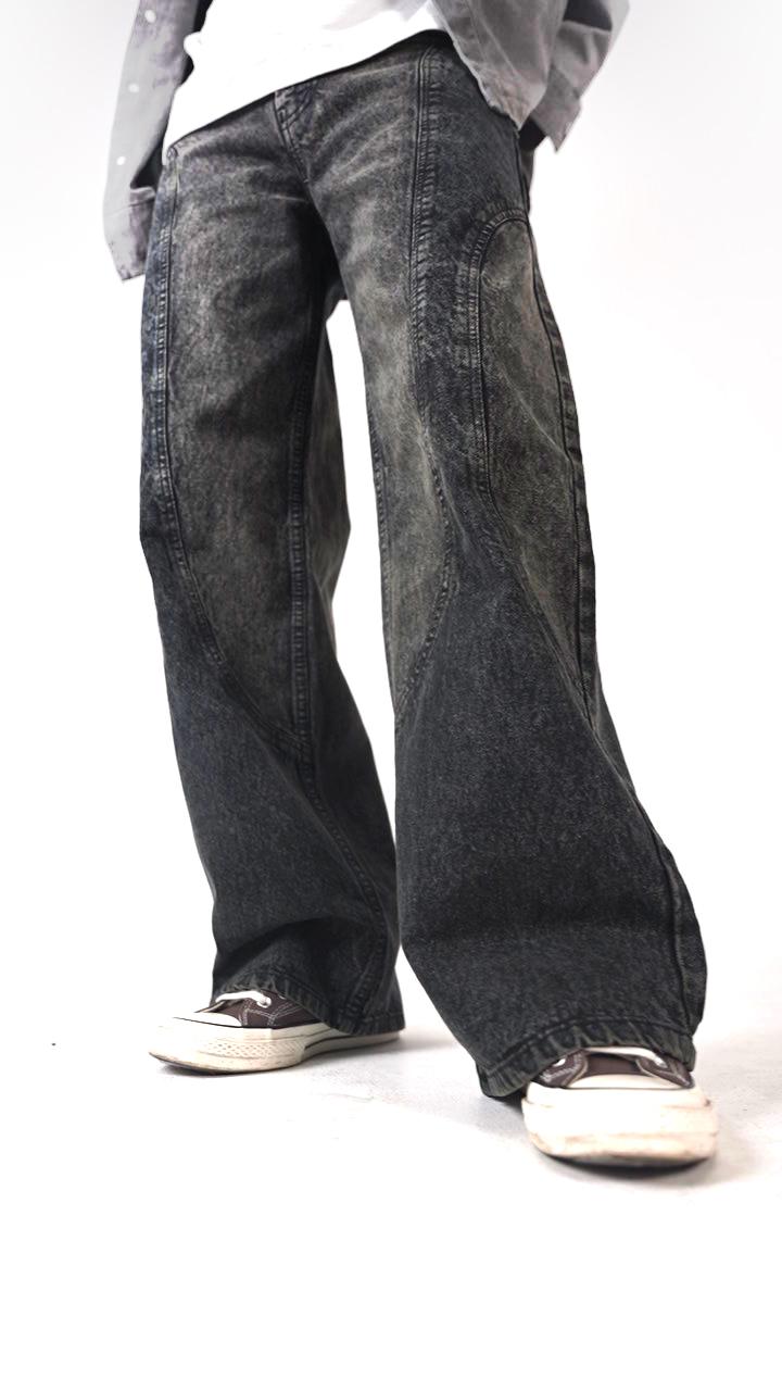 Faded Charcoal Black Wide Leg Fit