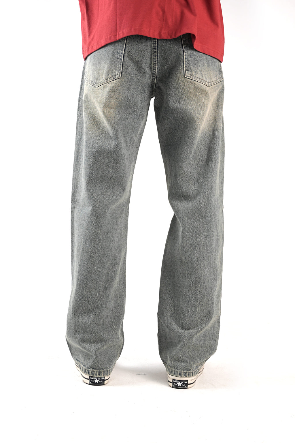 Vintage Stone Grey Straight Fit Jeans