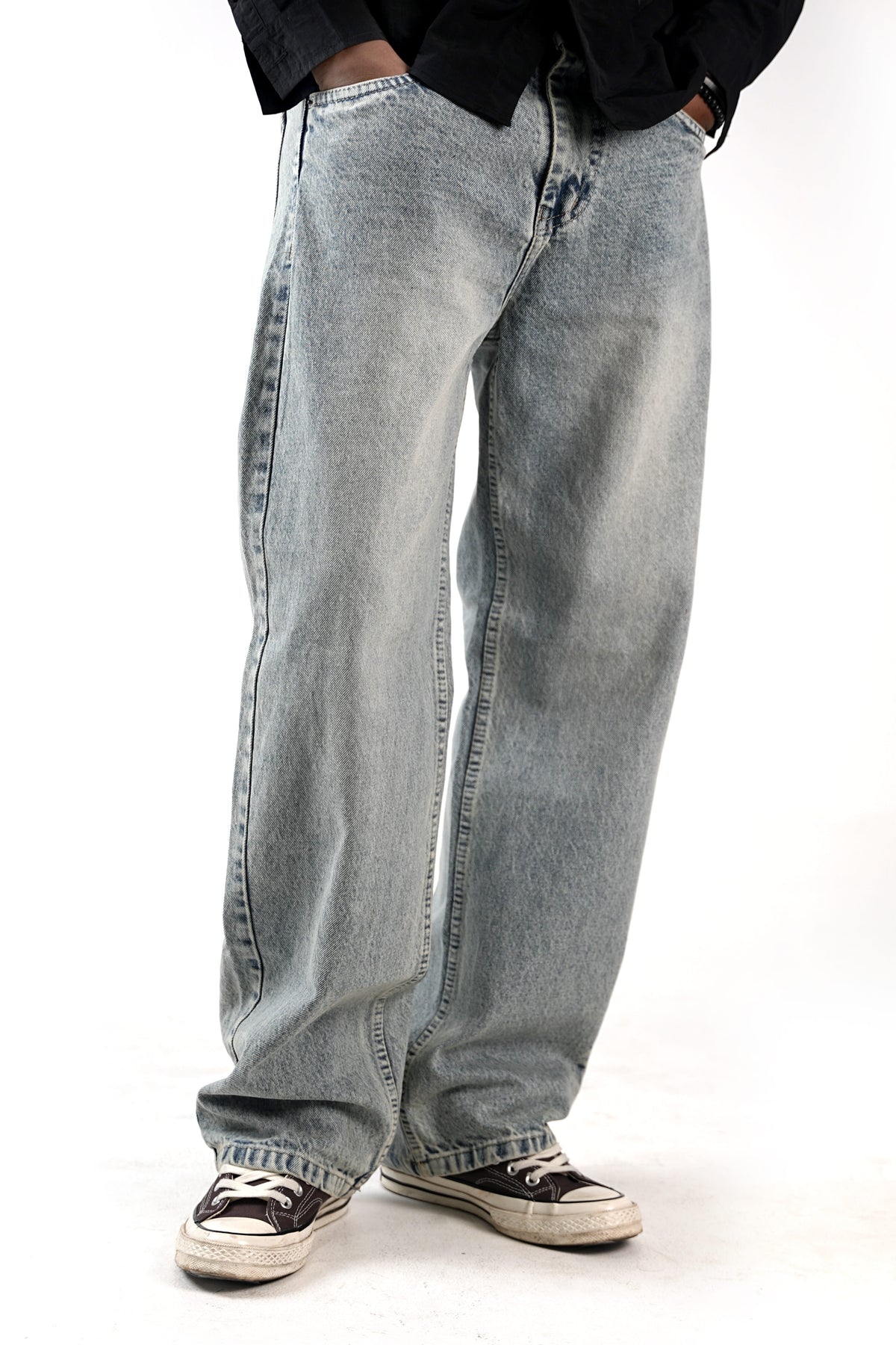 Light Ash Grey Straight Fit Jeans
