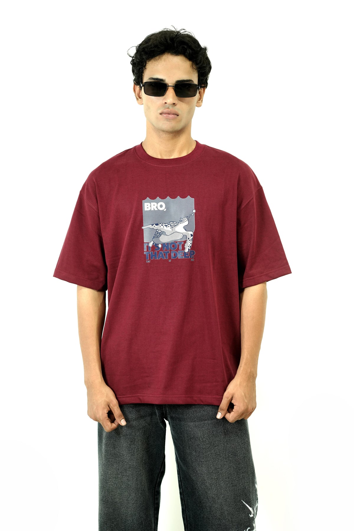 Ocean Turtles Maroon Tee