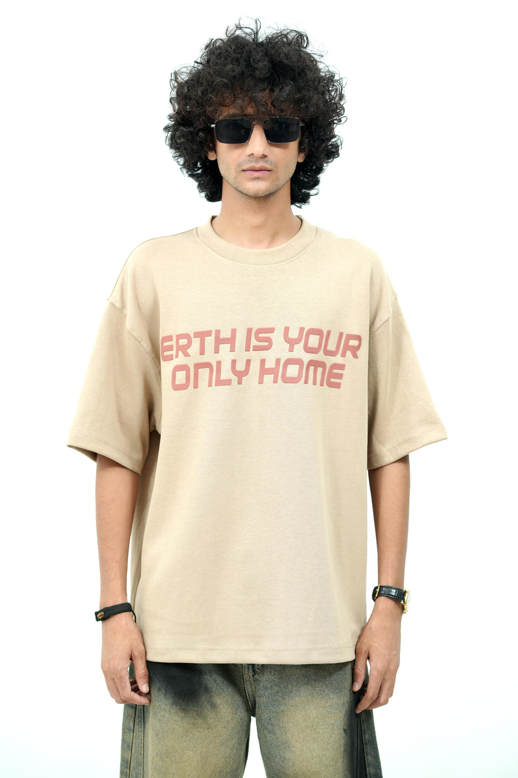 Earthbound Sand Beige Oversized T-shirt