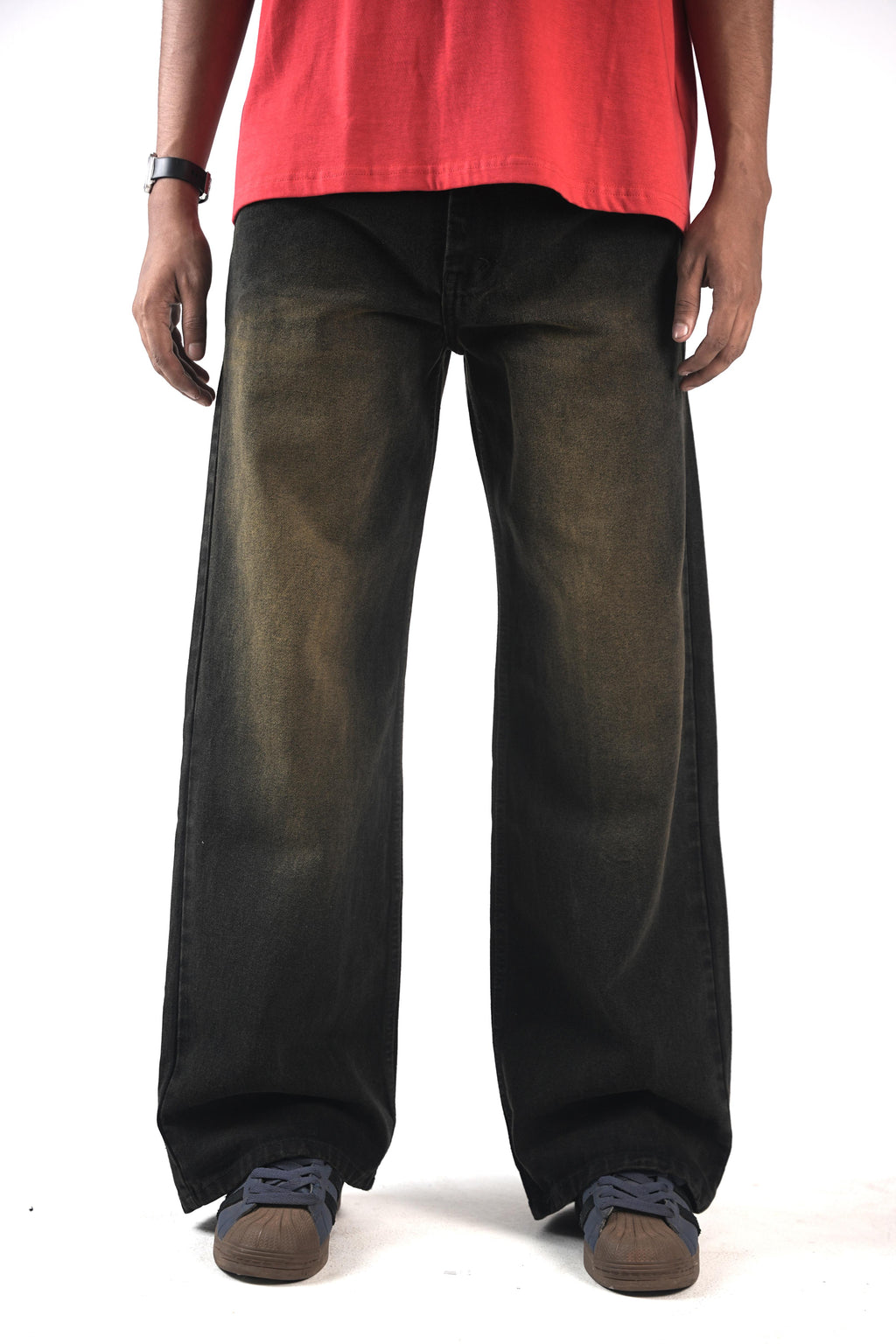 Earth Fade Black Wide-Leg Jeans
