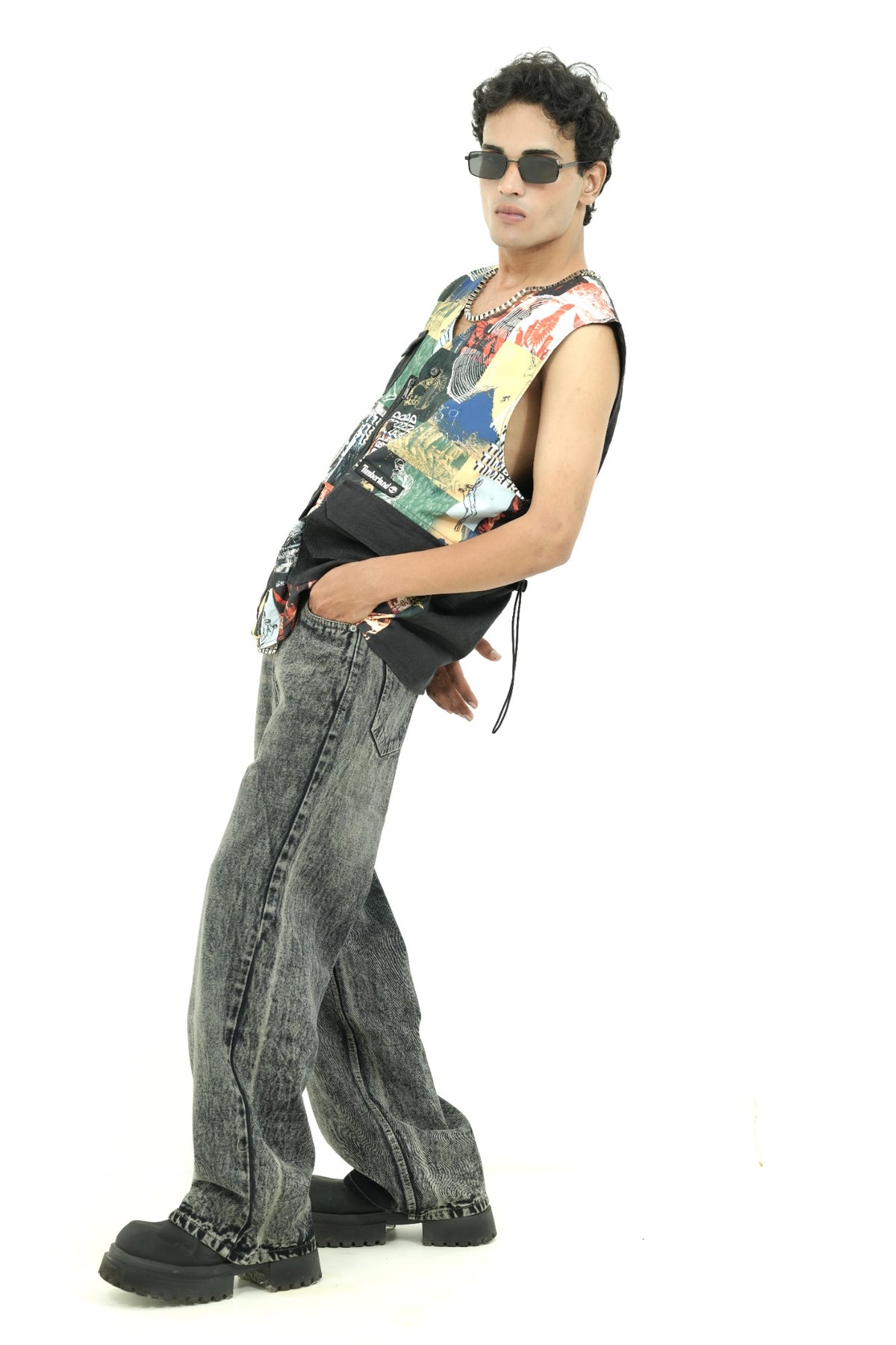 Charcoal Drift Wide-Leg Jeans