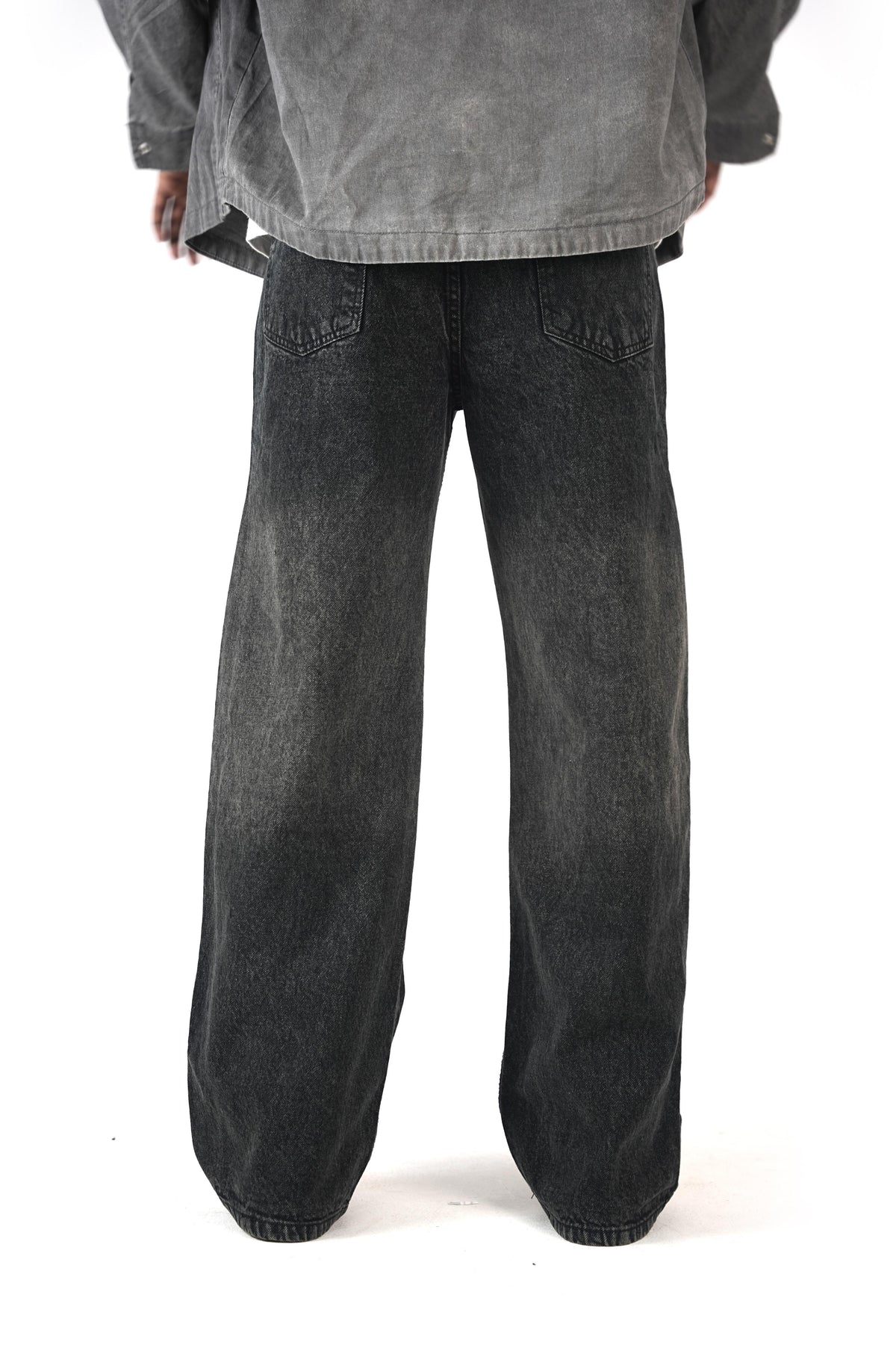 Faded Charcoal Black Wide Leg Fit