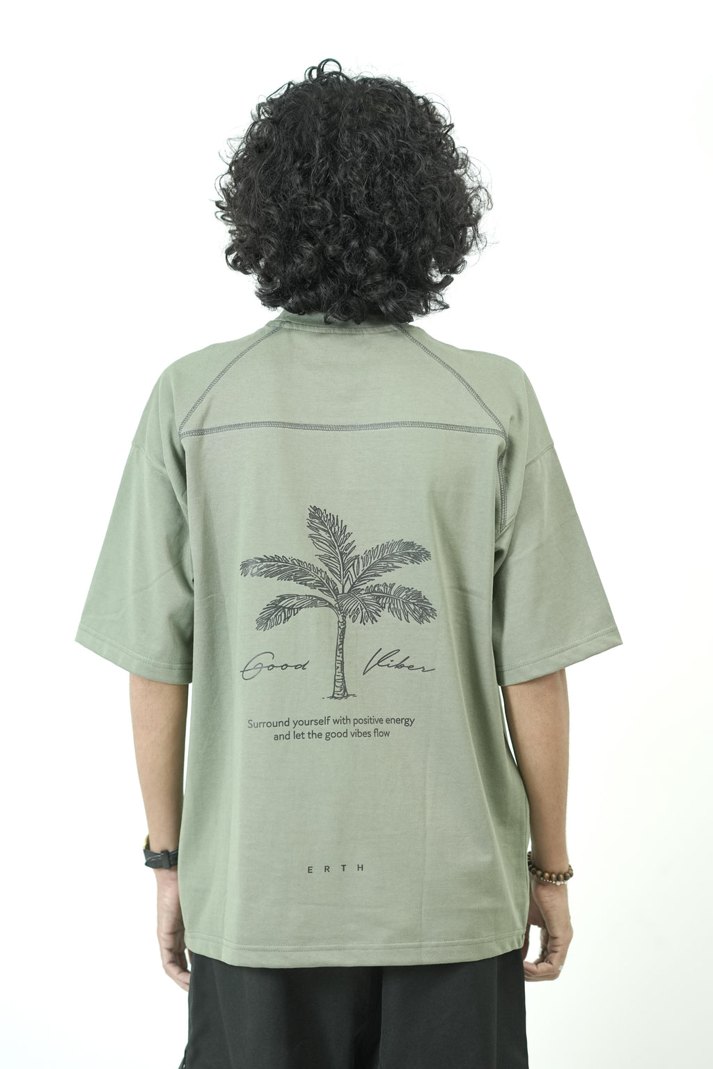 Palm Shadow Gray Oversized Tee