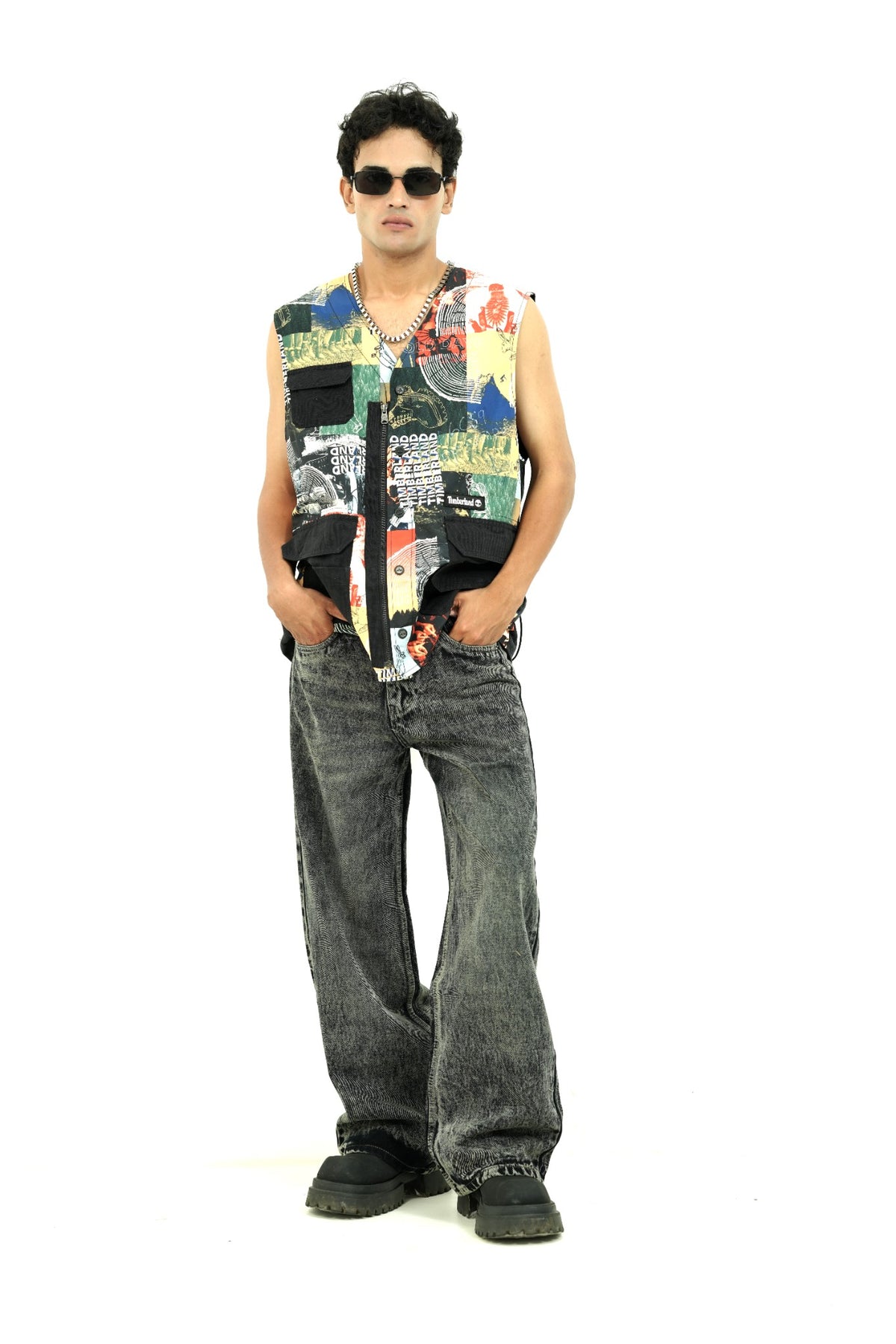 Charcoal Drift Wide-Leg Jeans