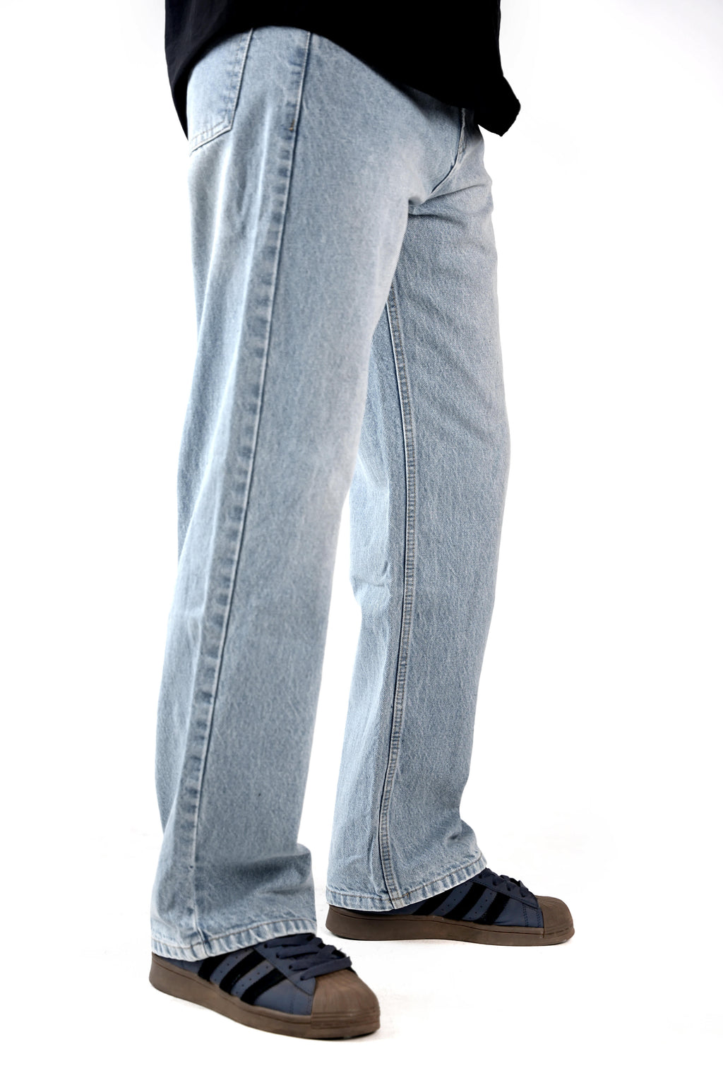 Faded Light Blue Straight Fit Jeans
