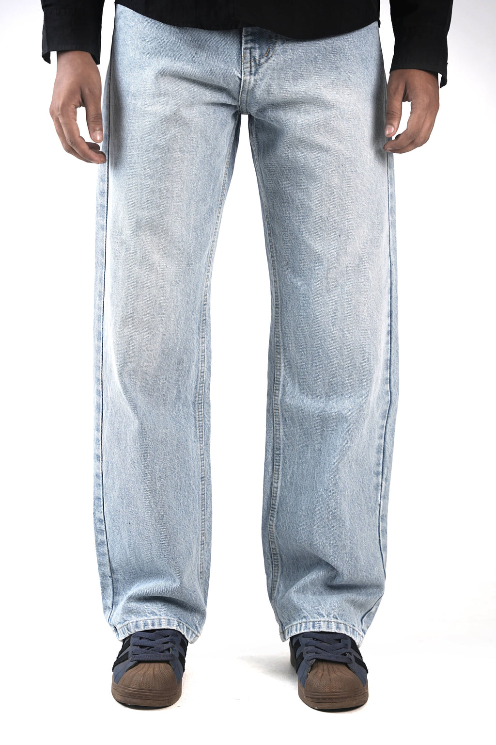Faded Light Blue Straight Fit Jeans