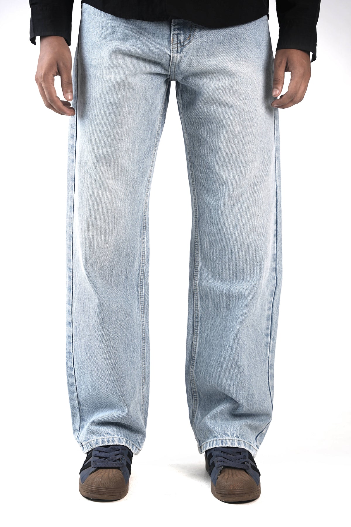 Faded Light Blue Straight Fit Jeans