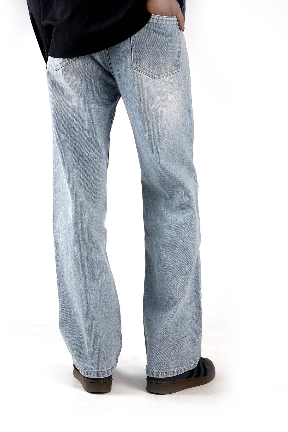 Faded Light Blue Straight Fit Jeans